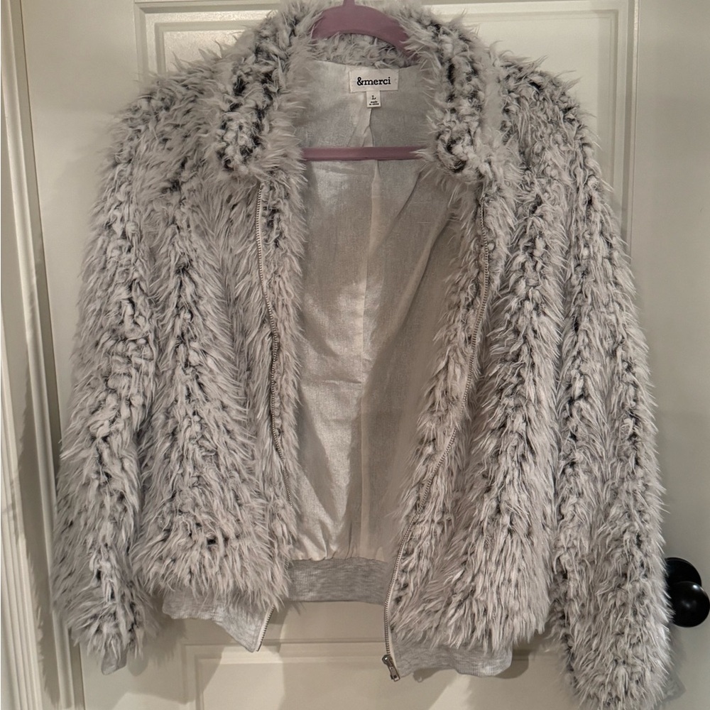 &merci Faux Fur Bomber Jacket